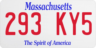 MA license plate 293KY5