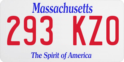 MA license plate 293KZ0
