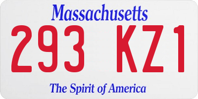 MA license plate 293KZ1