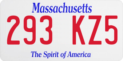 MA license plate 293KZ5