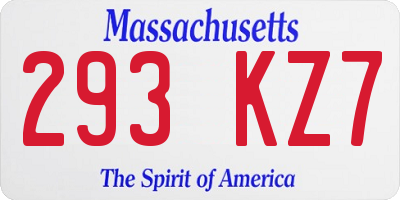 MA license plate 293KZ7