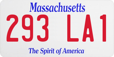 MA license plate 293LA1
