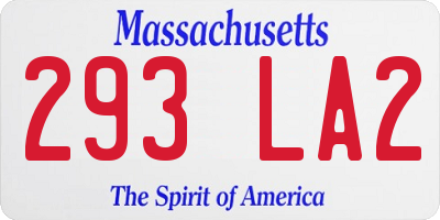 MA license plate 293LA2