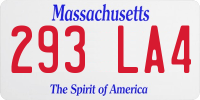 MA license plate 293LA4