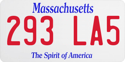 MA license plate 293LA5
