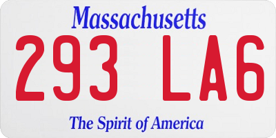 MA license plate 293LA6