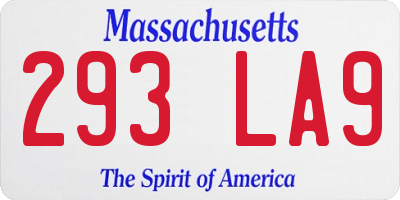 MA license plate 293LA9