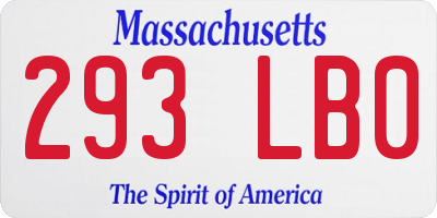 MA license plate 293LB0