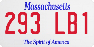 MA license plate 293LB1