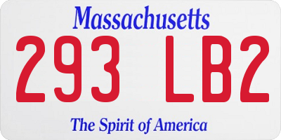 MA license plate 293LB2