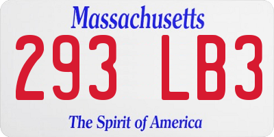 MA license plate 293LB3