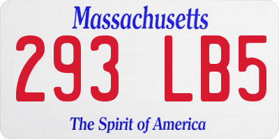 MA license plate 293LB5