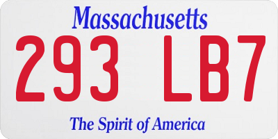 MA license plate 293LB7
