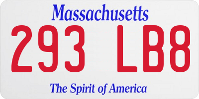 MA license plate 293LB8