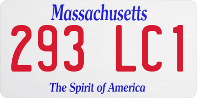 MA license plate 293LC1