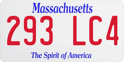 MA license plate 293LC4