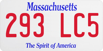 MA license plate 293LC5