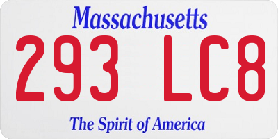 MA license plate 293LC8
