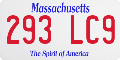 MA license plate 293LC9