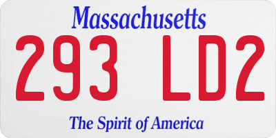 MA license plate 293LD2