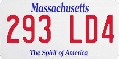 MA license plate 293LD4