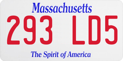 MA license plate 293LD5