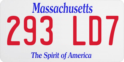 MA license plate 293LD7