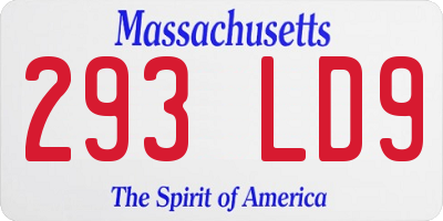 MA license plate 293LD9