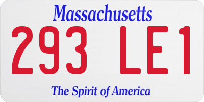 MA license plate 293LE1