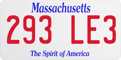 MA license plate 293LE3