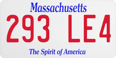 MA license plate 293LE4