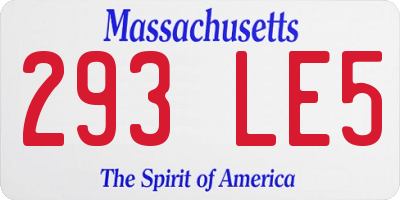 MA license plate 293LE5