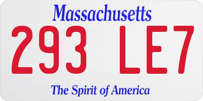 MA license plate 293LE7