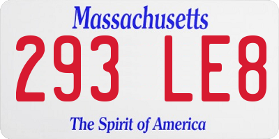 MA license plate 293LE8