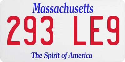 MA license plate 293LE9