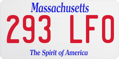 MA license plate 293LF0