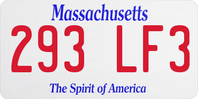 MA license plate 293LF3