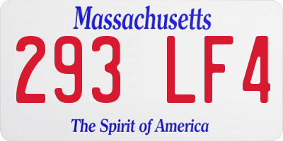 MA license plate 293LF4