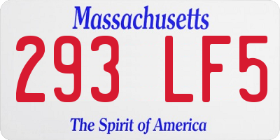 MA license plate 293LF5