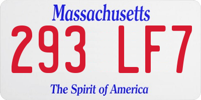 MA license plate 293LF7