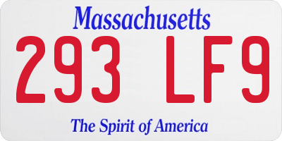 MA license plate 293LF9