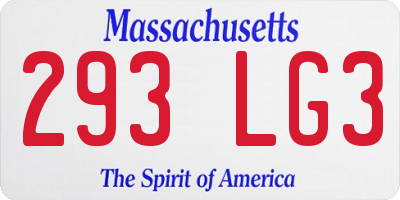 MA license plate 293LG3
