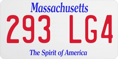 MA license plate 293LG4