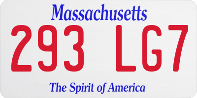 MA license plate 293LG7