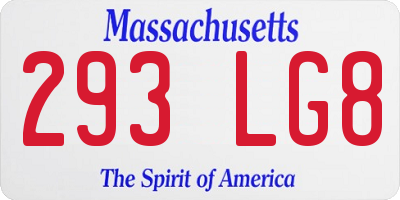 MA license plate 293LG8