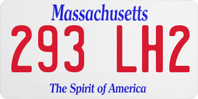 MA license plate 293LH2