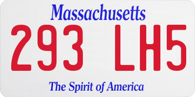 MA license plate 293LH5
