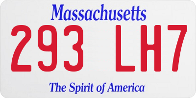 MA license plate 293LH7