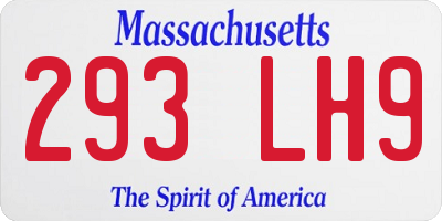MA license plate 293LH9