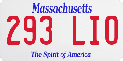 MA license plate 293LI0